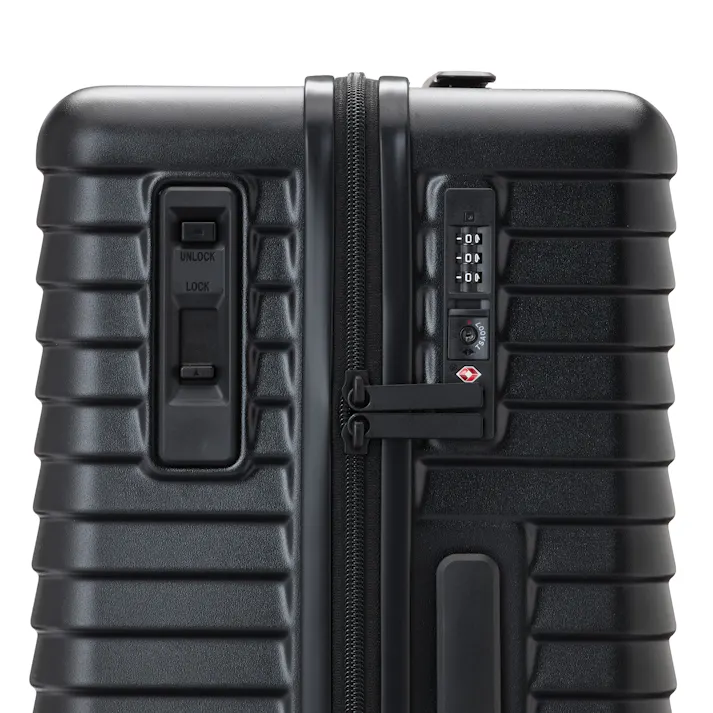 スーツケース TRADDY ロックができるすぅーと転がるキャスター 荷物が掛けられる台座フック付き キャリーバッグ 52L ブラック キャリーケース