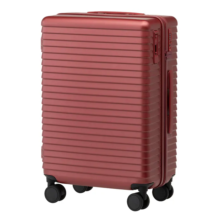 スーツケース TRADDY ロックができるすぅーと転がるキャスター 荷物が掛けられる台座フック付き キャリーバッグ 52L レッド キャリーケース