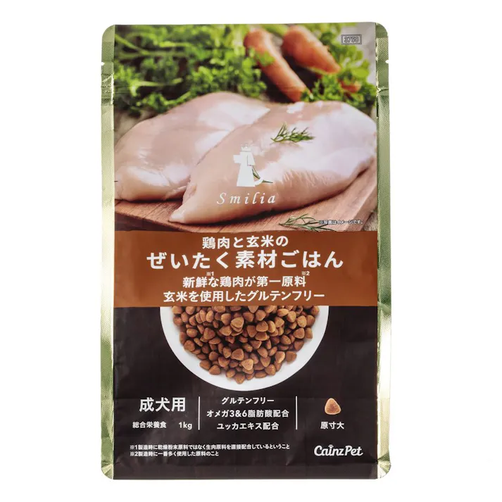 スマイリア 鶏肉と玄米のぜいたく素材ごはん 1kg 成犬用