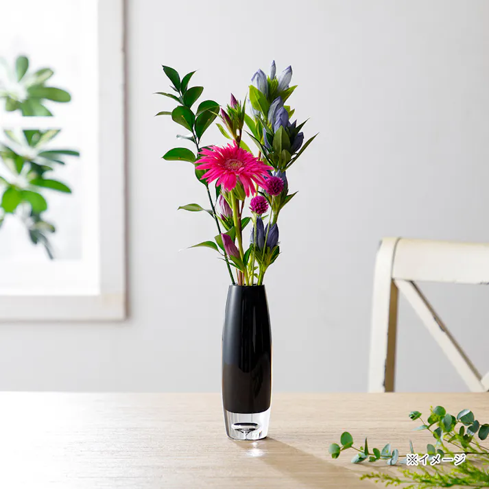 カインズ 割れにくいポリカ花瓶 ラウンド ブラック 0618