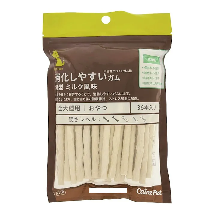消化しやすいガム 棒型 ミルク風味 36本入