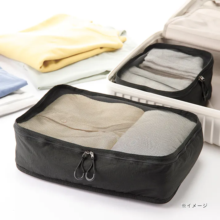 コンパクトになるマルチ収納バッグ M ブラック