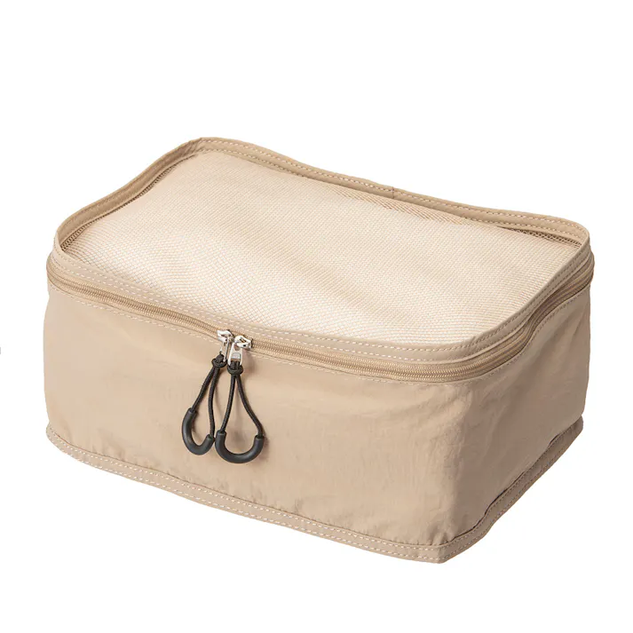 コンパクトになるマルチ収納バッグ S ベージュ