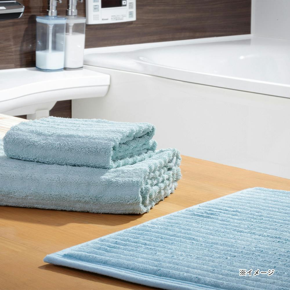 ふっくらドビーボーダー バスタオル ターコイズブルー 3枚組 | タオル