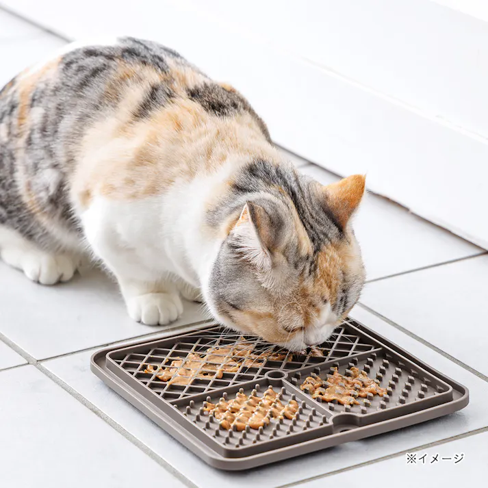 早食い防止マット スクエア ブラウン