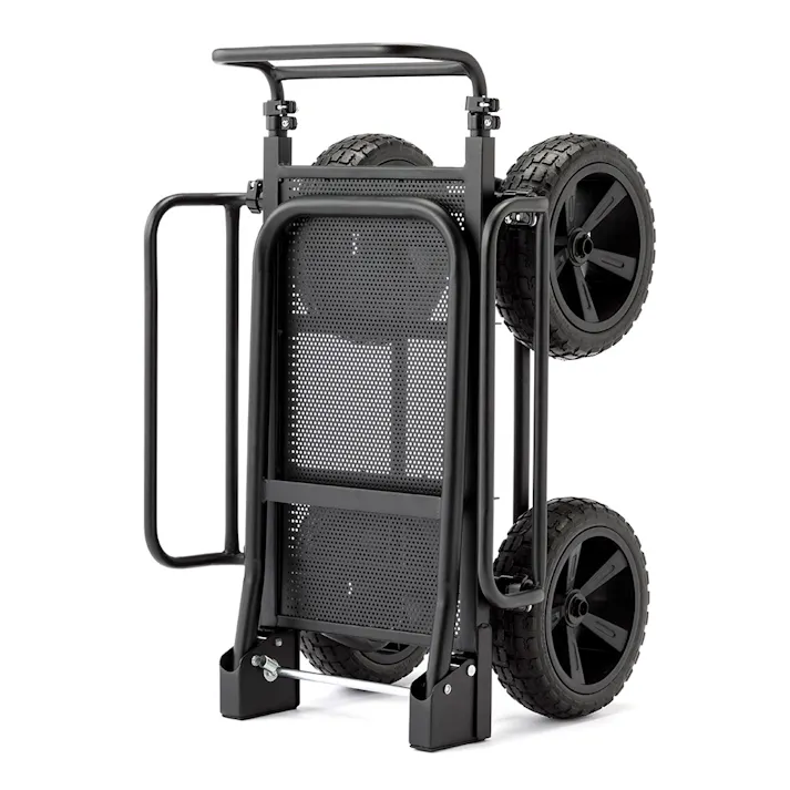 カインズ 折り畳み式スチール伸縮コンテナ台車 ノーパンク ブラック