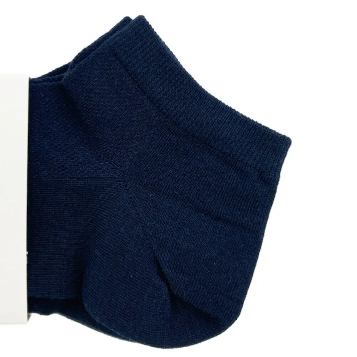 紳士靴下 ひんやり冷たい 接触冷感 通気性 ショート丈 ネイビー 25-27cm 3足組