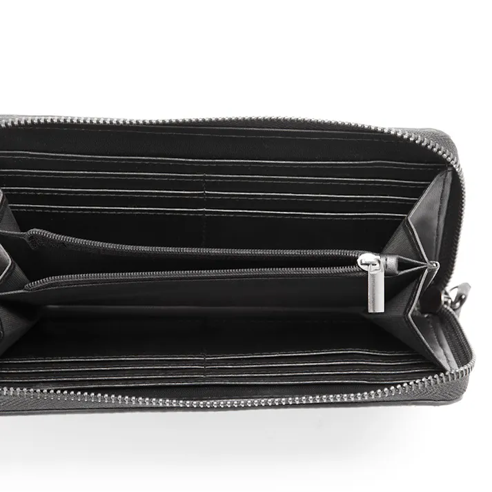 カーボンレザー ラウンドファスナー 長財布