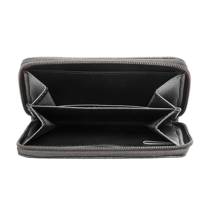 カーボンレザー ラウンドファスナー小銭入れとしても使えるカード入れ