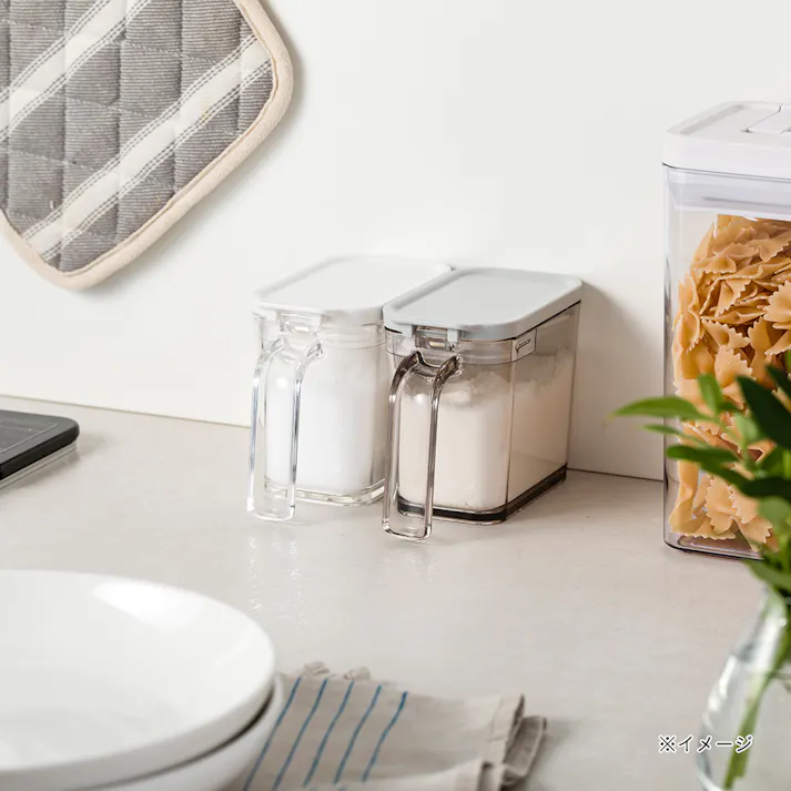 パッキン付き調味料ポット スリム グレー