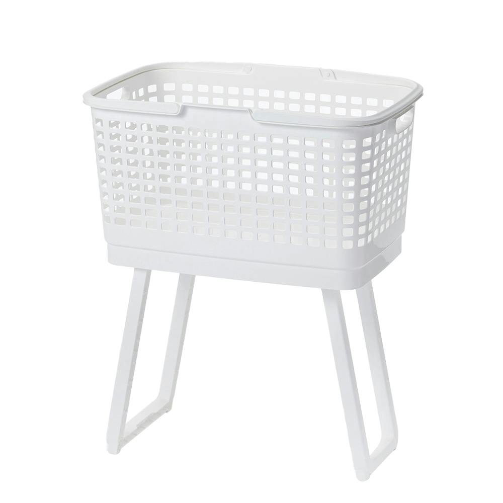 高さが変えられる腰らくバスケットワイド ホワイト | バスケット