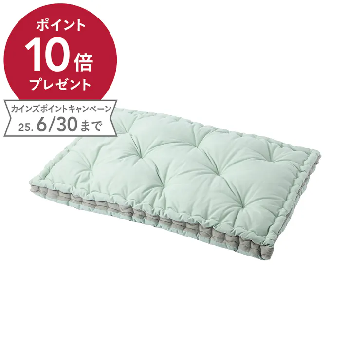 さらっとした手触りのインド綿スクエアペットベッド 60×90cm ミントグリーン