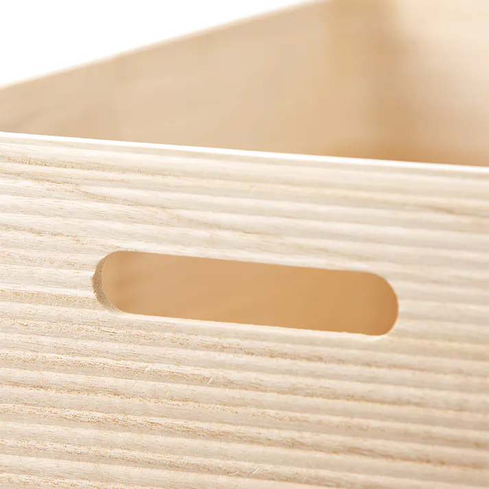 フタ付き桐バスケット ナチュラル