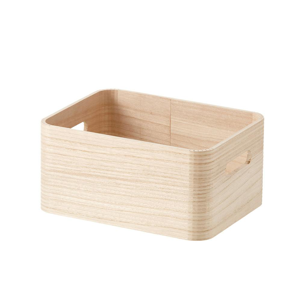 フタ付き桐バスケット ナチュラル S | カラーボックス・インナー
