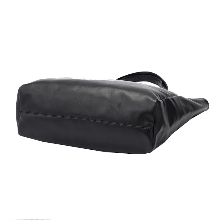 ソフトレザー ミニポーチ付きトートバッグ大