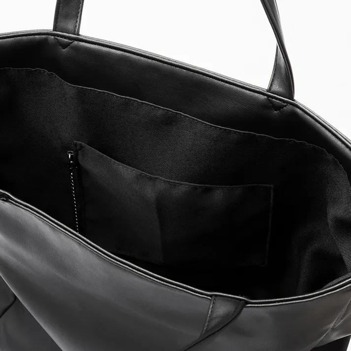 ソフトレザー ミニポーチ付きトートバッグ大