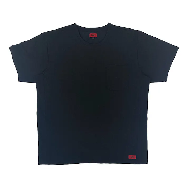 EDW ポケット付きTシャツ 半袖 3L ブラック