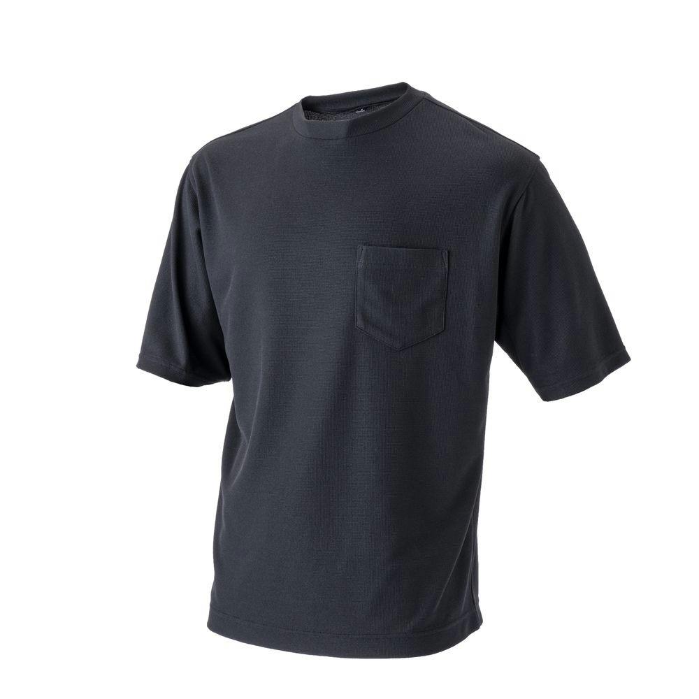 GDポケット付きメッシュTシャツ 長袖 M ブラック | 作業着・作業