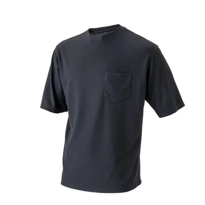 GDポケット付きメッシュTシャツ 半袖 L ブラック