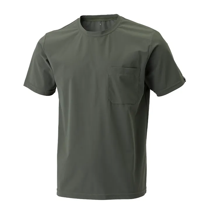 2WAYストレッチ Tシャツ 半袖 L カーキ