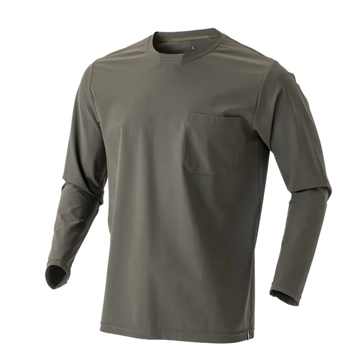 カインズ 2WAYストレッチ Tシャツ 長袖 カーキ M