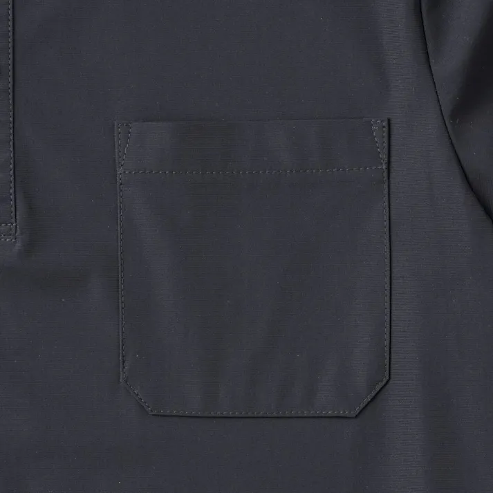 2WAYストレッチ ポロシャツ 長袖 M ブラック