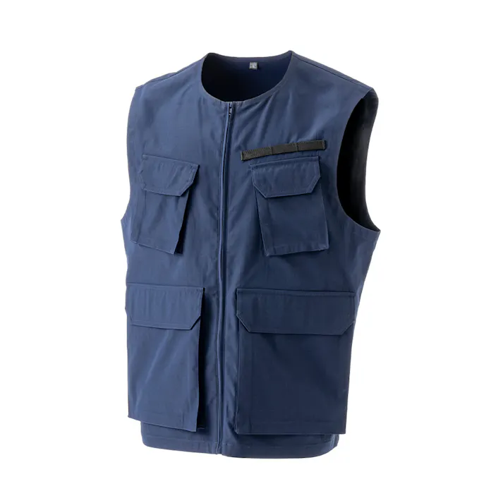 GDベスト 丸首 L ネイビー