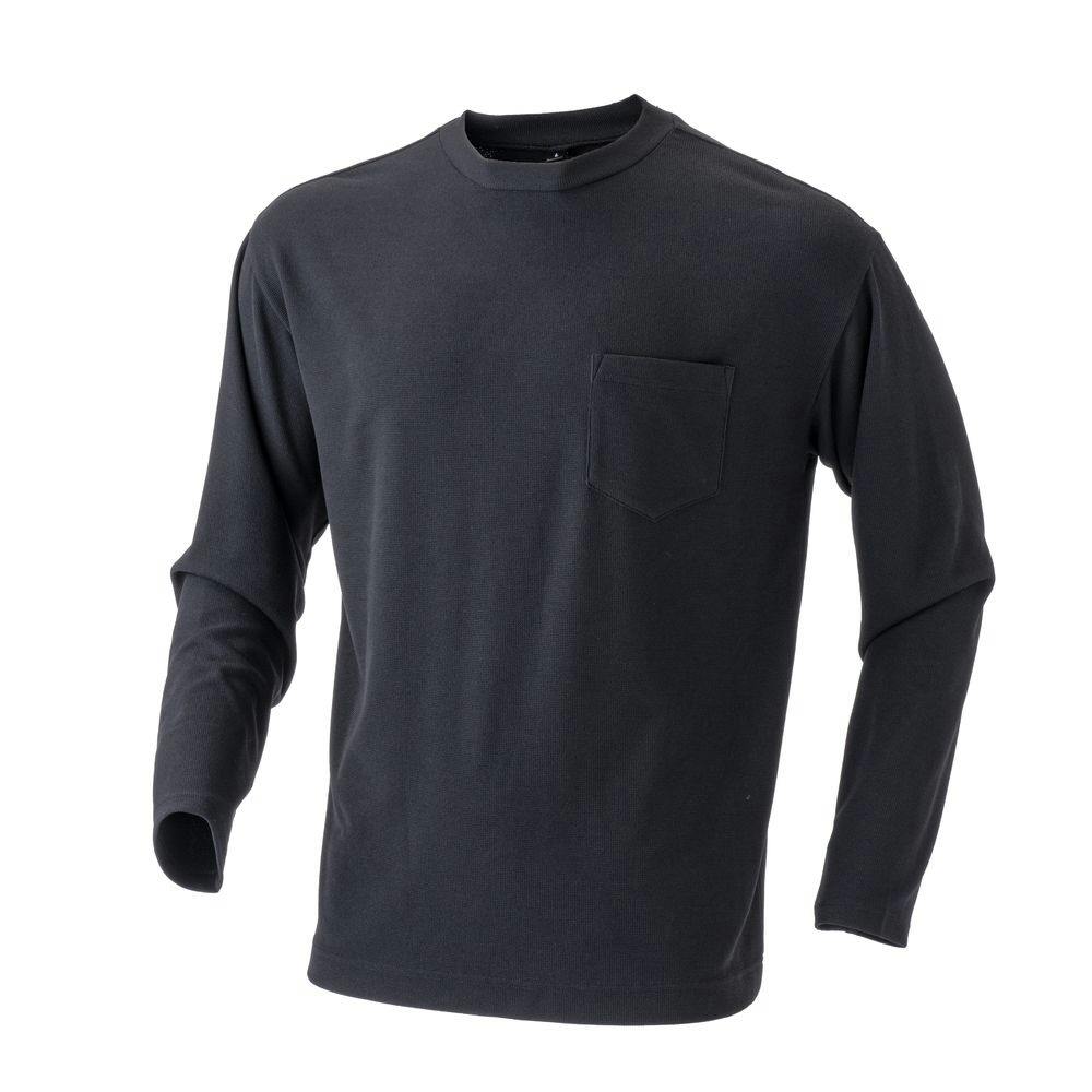 カインズ GDポケット付きメッシュTシャツ 長袖 ブラック L ブラック