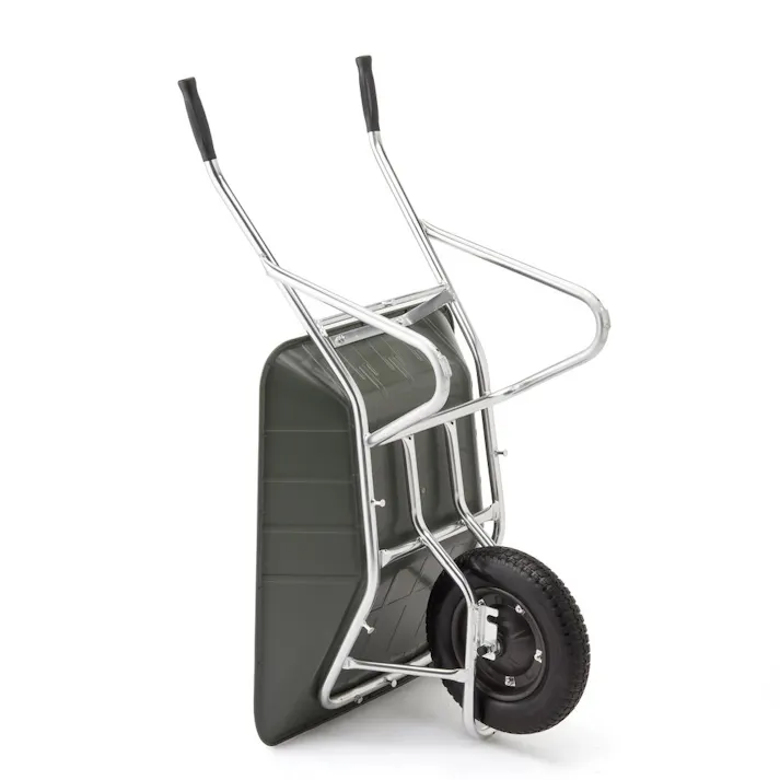 重心が変えられる浅型アルミ一輪車 ノーパンク04