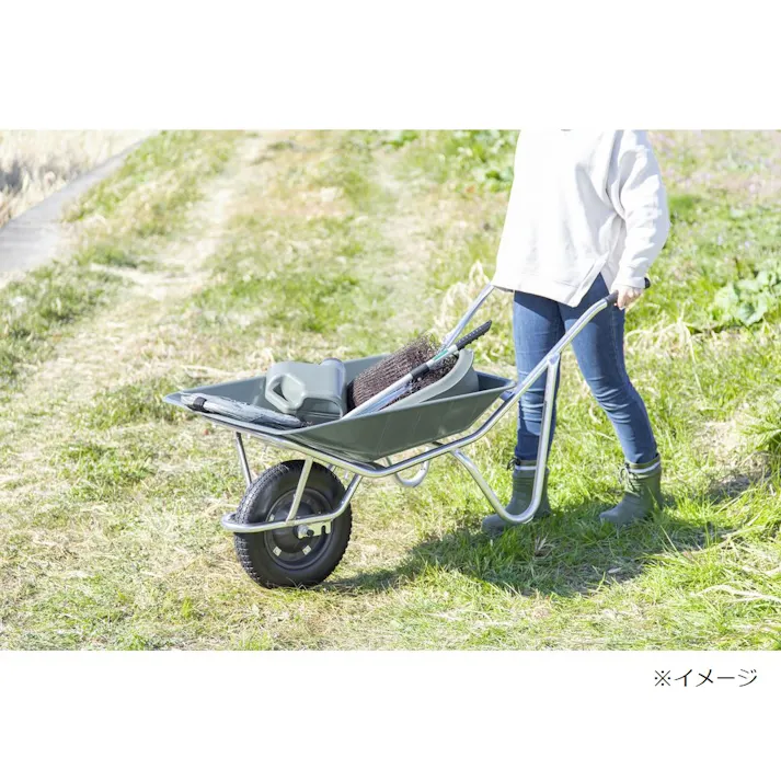 重心が変えられる浅型アルミ一輪車 ノーパンク04