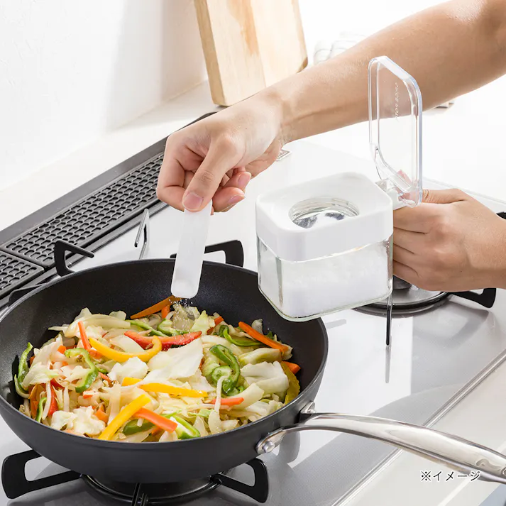 調味料ポット 角 ホワイト