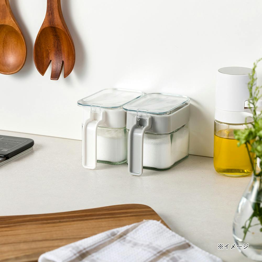 調味料ポット 角 グレー | 保存容器 通販 | ホームセンターの