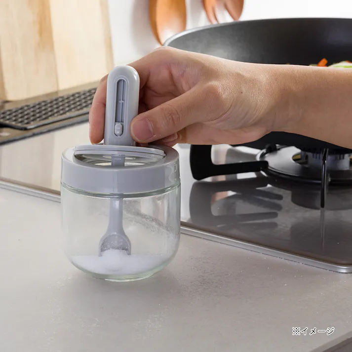 調味料ポット 丸 グレー