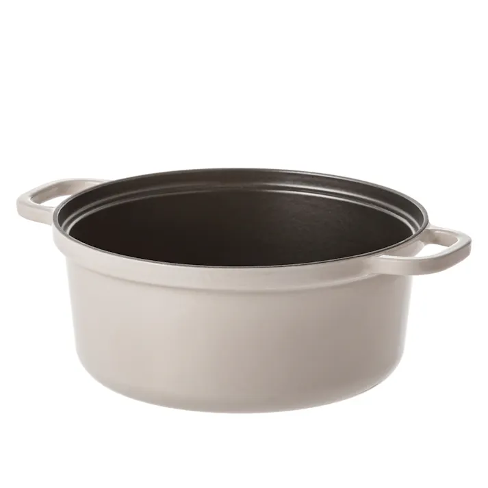 ガス火・IH対応 少ない水で料理できる鋳物ホーロー鍋 25cm