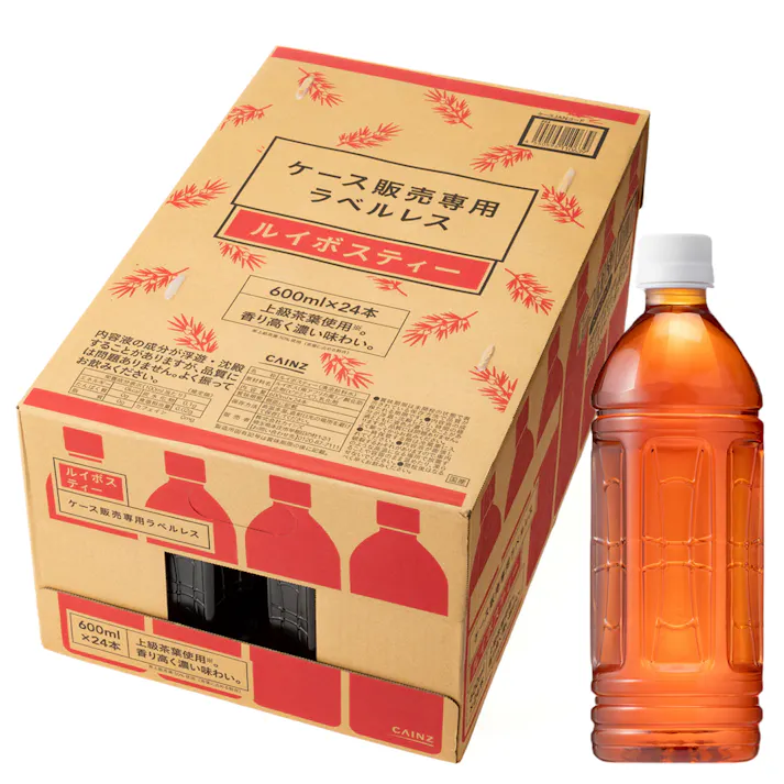 【ケース販売】ルイボスティ ラベルレス 600ml×24本
