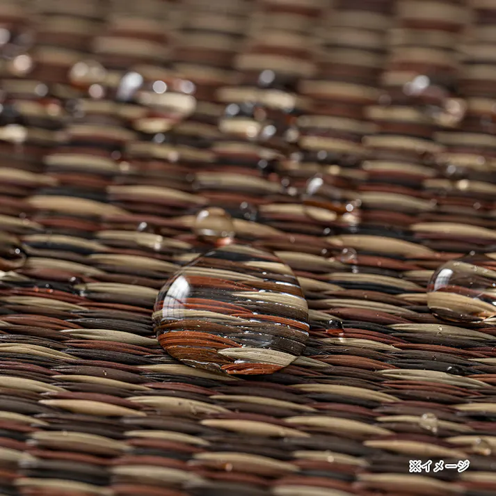 撥水花ござい草上敷 ブラウン 江戸間 2帖