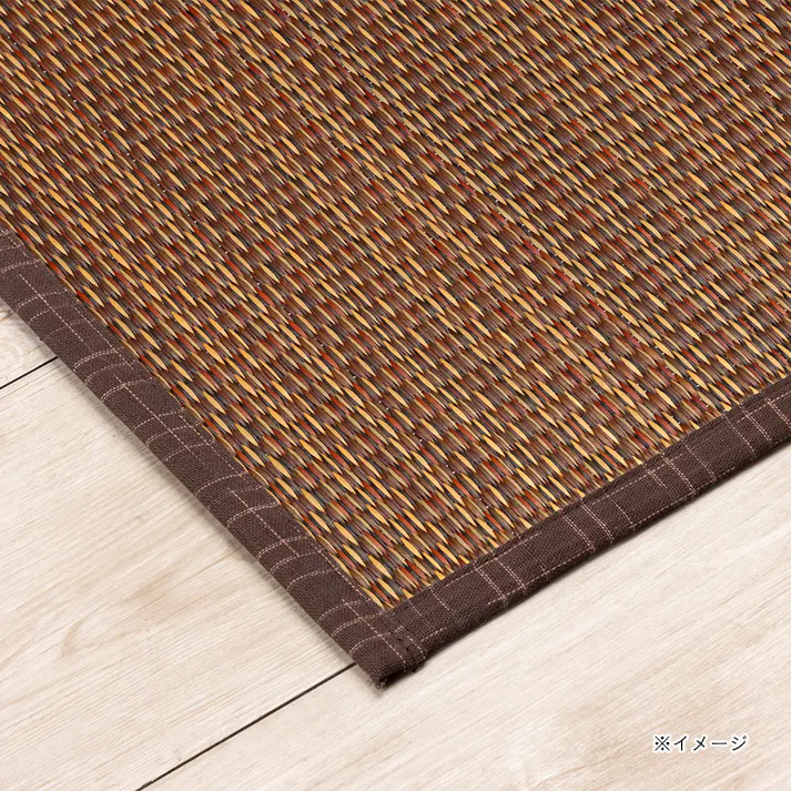 撥水花ござい草上敷 ブラウン 江戸間 3帖
