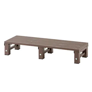 奥行きワイド 段差解消スチールステップ 90cm幅 ブラウン