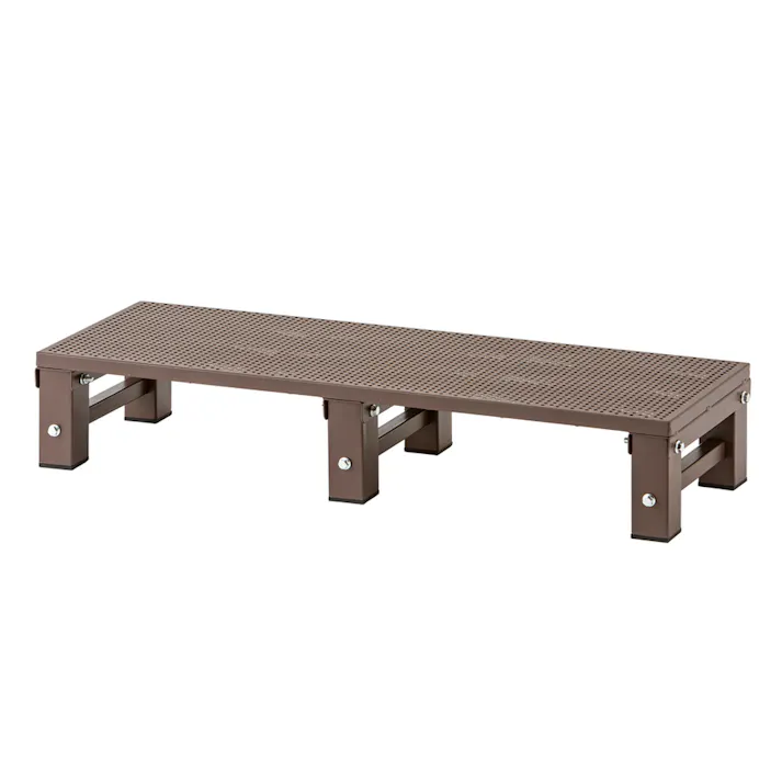 奥行きワイド 段差解消スチールステップ 90cm幅 ブラウン