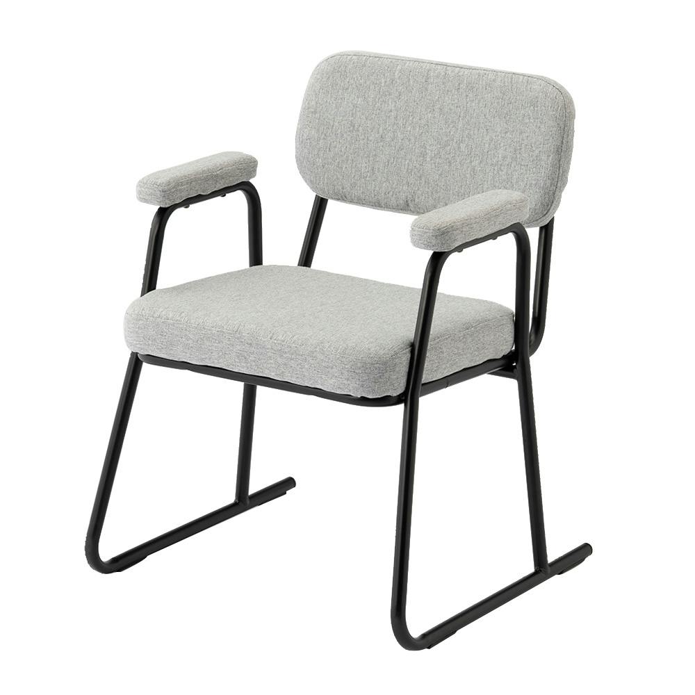 立ち座りがしやすい肘付き高座椅子 グレー 幅52.5cm 奥行54.5cm 高さ67cm