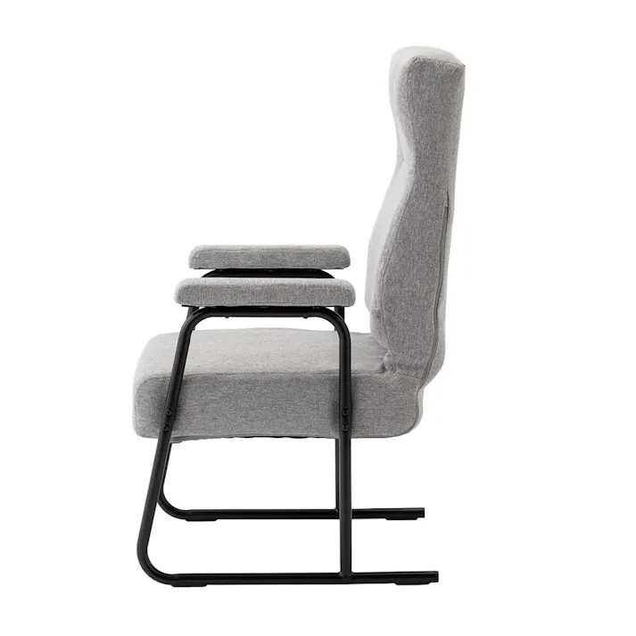 背もたれ高めの立ち座りがしやすい肘付き高座椅子 グレー 幅54.5cm 奥行63~93.5cm 高さ88.5~99cm