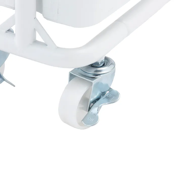 高さ調整できるスチールワゴン 4段 スリム ホワイト J31