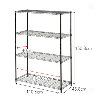 インテリアラック ストロング 4段 幅110cm ブラック M92