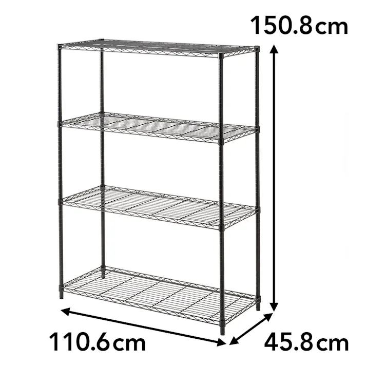 インテリアラック ストロング 4段 幅110cm ブラック M92