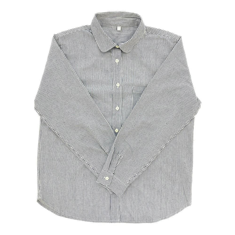 婦人ヒッコリーシャツ LL ネイビー | 作業着・作業服・安全靴 通販