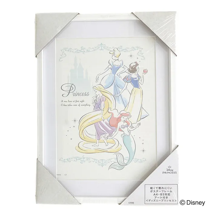 カインズ 軽くて割れにくいポスターフレーム A4サイズ ホワイト ディズニープリンセス