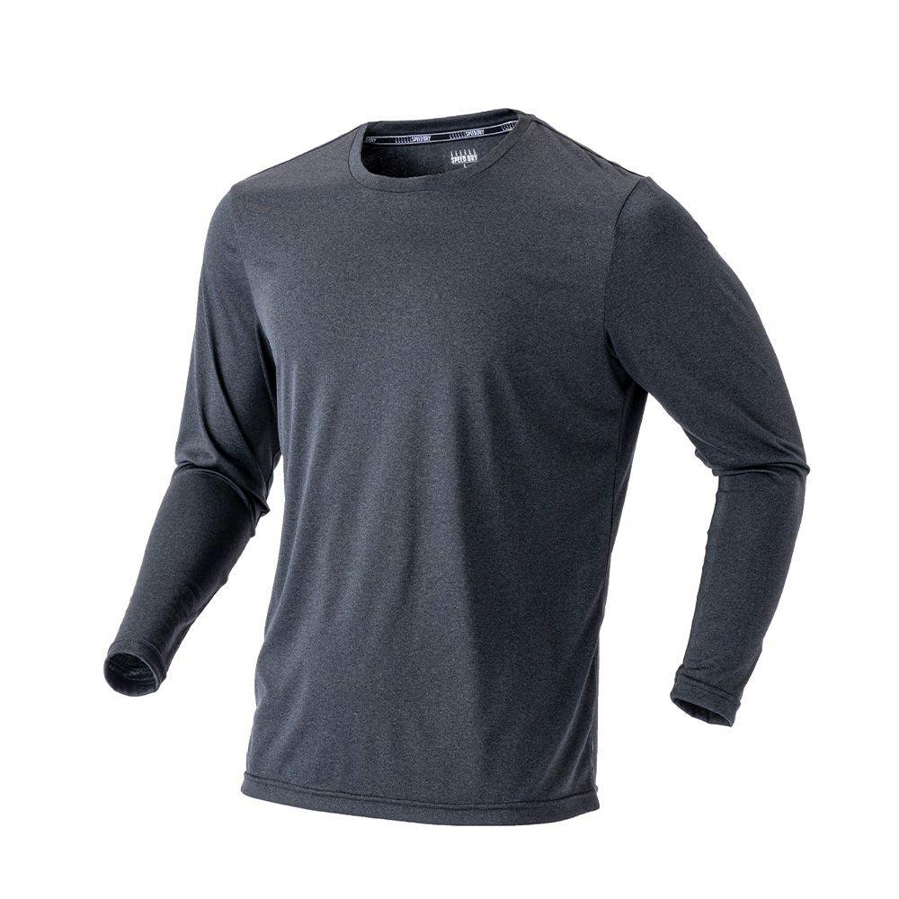 接触冷感Tシャツ 長袖 L 杢ブラック シャツ・ブルゾン 接触冷感Tシャツ 長袖 L 杢ブラック シャツ・ブルゾン
