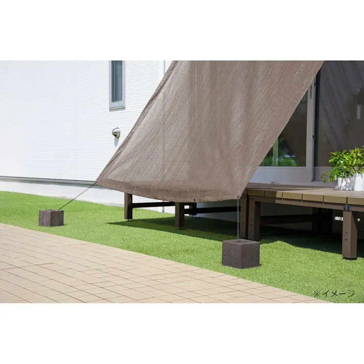 カインズ スタンドシェードにも使えるフック付きウェイト 約6kg 木目調 ブラウン