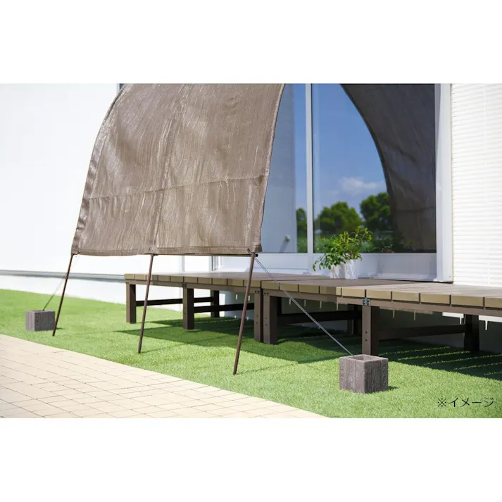 カインズ スタンドシェードにも使えるフック付きウェイト 約6kg 木目調 ブラウン