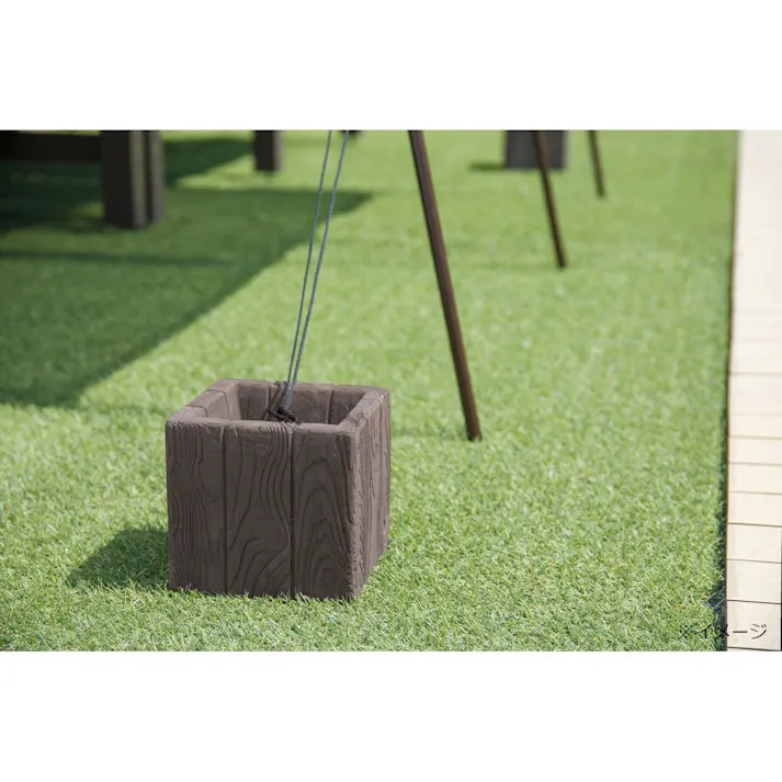 カインズ スタンドシェードにも使えるフック付きウェイト 約6kg 木目調 ブラウン